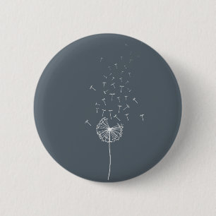 Dandelion encouragement design grey 2 inch round button