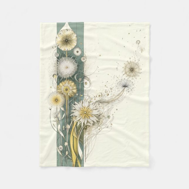 Dandelion  fleece blanket (Front)