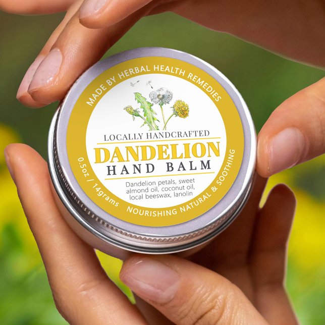 Dandelion fleur jaune étiquette de salaison de bau (Créateur téléchargé)