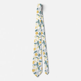Dandelion floral pattern white ver tie