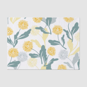 Dandelion floral pattern white ver tissue paper