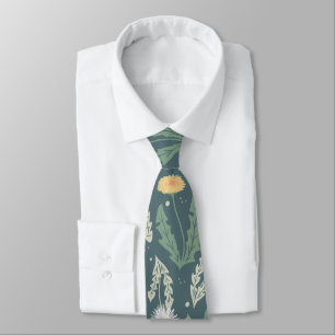 Dandelion Floral Weed Pattern Tie