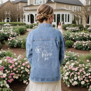 Dandelion Flower Blow Me Gift For Girlfriend Denim Jacket