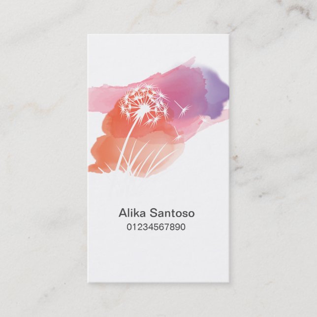 Dandelion Flower Business Card (Front)
