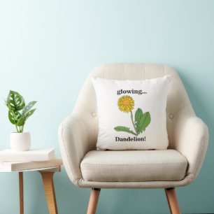 Dandelion Flower Floral  Throw Pillow