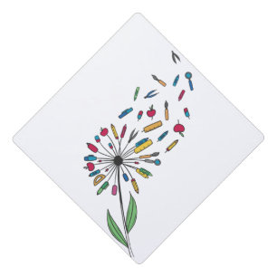 Dandelion flower graduation cap topper
