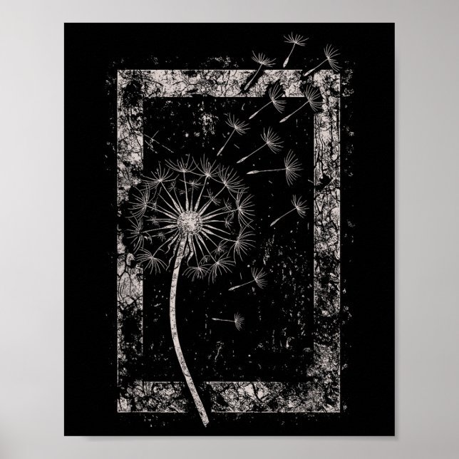 Dandelion Flower Grunge Alt Alternative Goth Gothi Poster (Front)