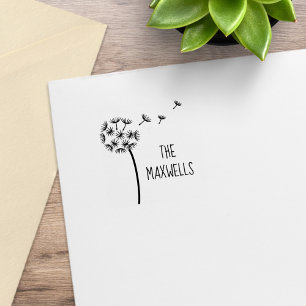 Dandelion Flower Parachutes Family Name 1x1 Rubber Stamp