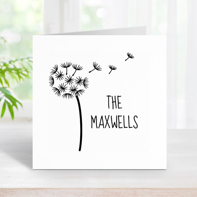 Dandelion Flower Parachutes Family Name Rubber Stamp (Creator Uploaded)