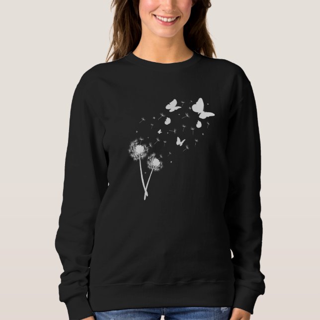 Dandelion Flower Seed Butterfly Sweatshirt (Front)
