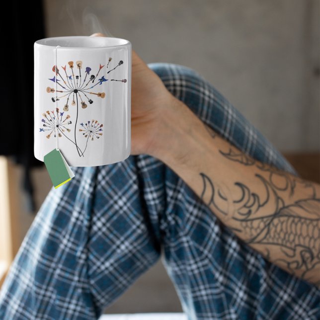 Dandelion Flowers Music Lover Gift For Guitarlist  Coffee Mug (Creator Uploaded)