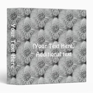 Dandelion Fluff Nature Pattern Personalized Binder