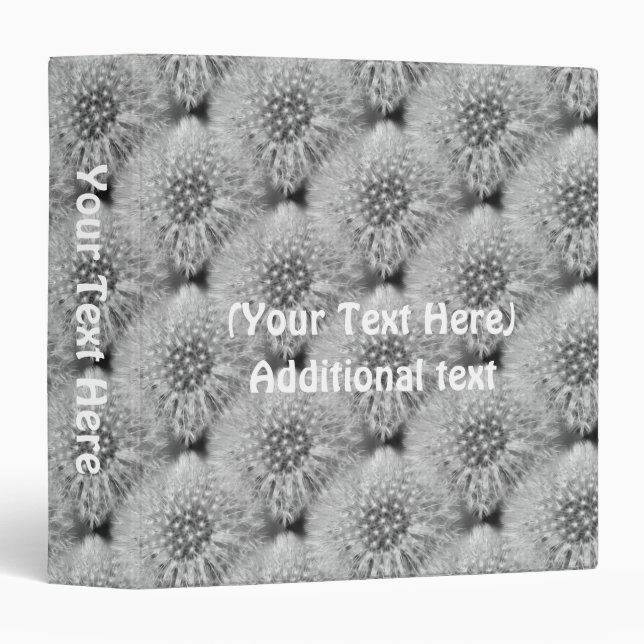 Dandelion Fluff Nature Pattern Personalized Binder (Front/Spine)