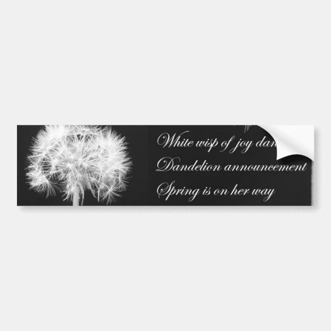 Dandelion Haiku Bumper Sticker (Front)