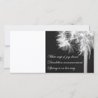 Dandelion Haiku Photo Card