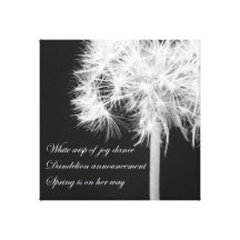 Dandelion Haiku Wrapped Canvas Canvas Print