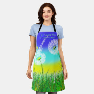 Dandelion He Love Me Not, Full Print Apron