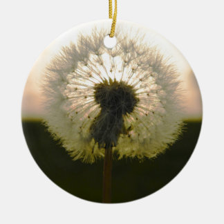 dandelion in the sun ceramic ornament