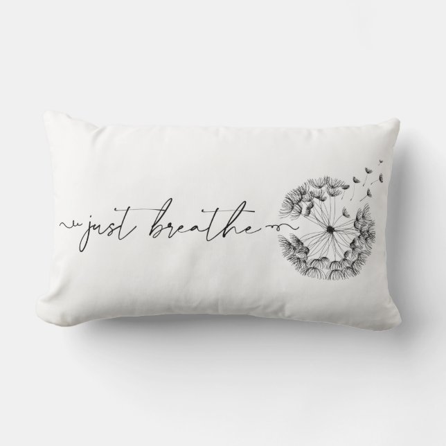 Dandelion in the Wind with Just Breathe Stem Lumbar Pillow (Front)