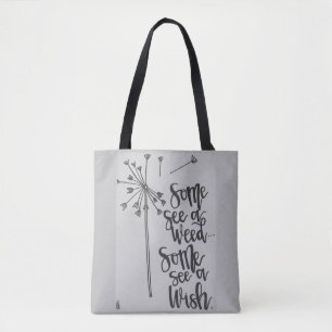 Dandelion inspiration - weed/wish tote bag