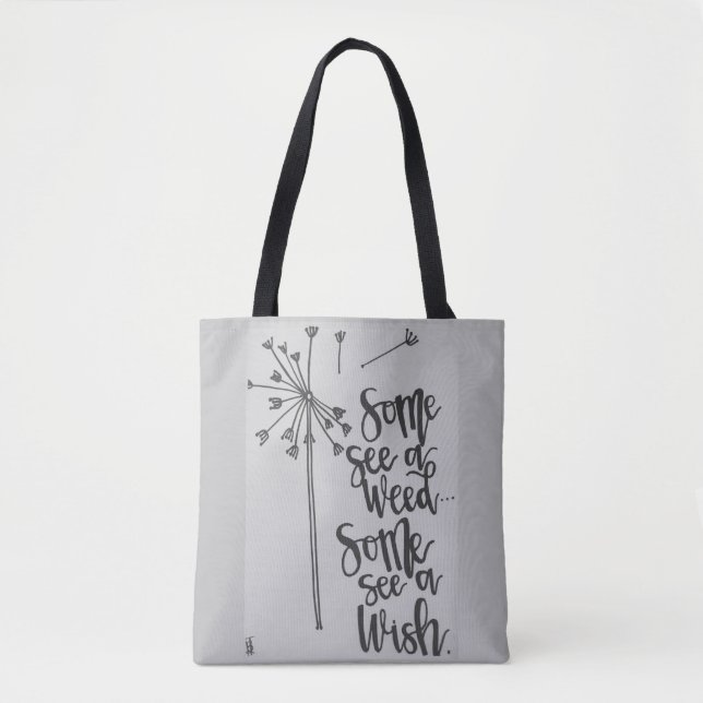 Dandelion inspiration - weed/wish tote bag (Front)