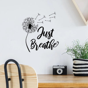 Dandelion Just Breath Motivational Wall Decal