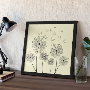 Dandelion Line Art Poster