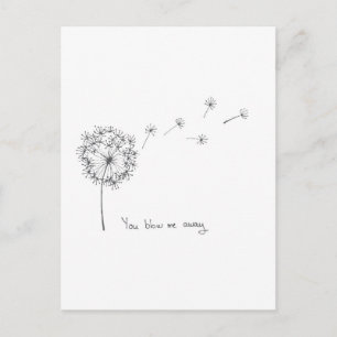 Dandelion main illustré drôle carte Valentines