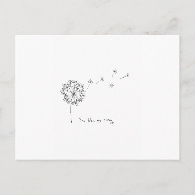 Dandelion main illustré drôle carte Valentines (Devant)