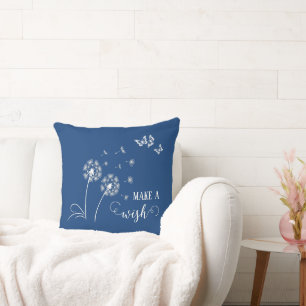 Dandelion Make a Wish Large Square Throw Pillow