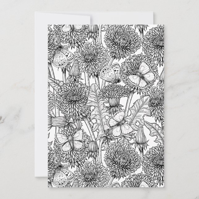 Dandelion meadow in black and white (Front)