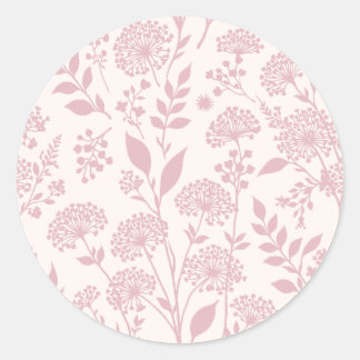 Dandelion Meadow Muted Rose - Neutral Classic Round Sticker