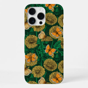 Dandelion meadow on dark green iPhone 16 pro max case