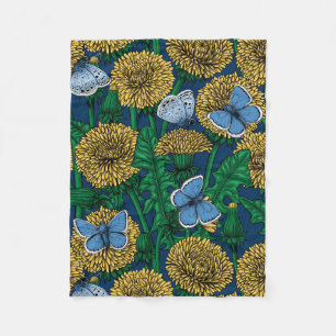 Dandelion medow fleece blanket