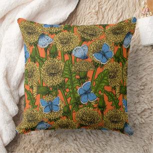 Dandelion medow throw pillow
