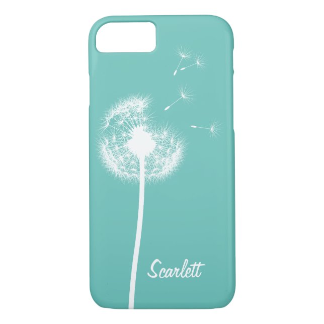 Dandelion Monogram Turquoise iPhone 7 Coque (Dos)