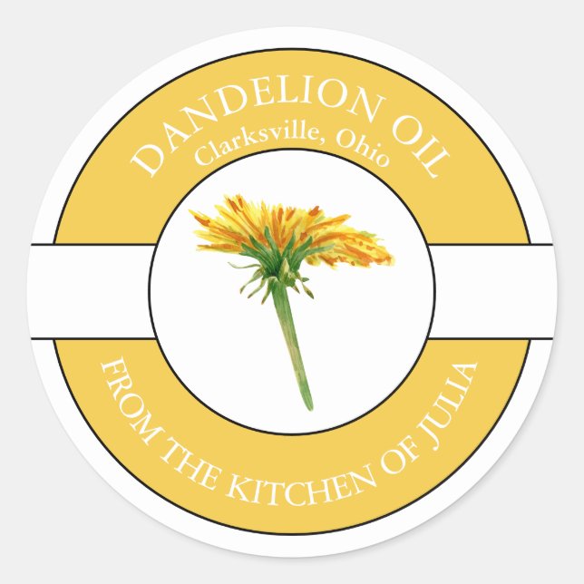 Dandelion Oil Label (Front)
