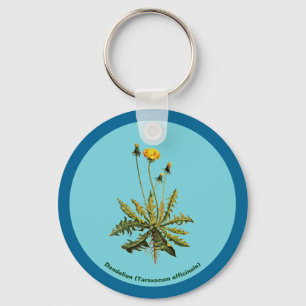 Dandelion On Blue Keychain
