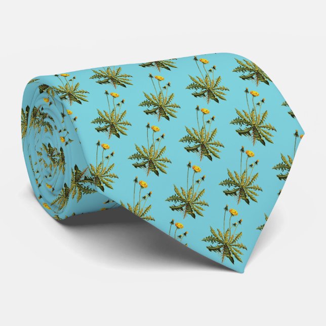 Dandelion On Blue Tie (Rolled)