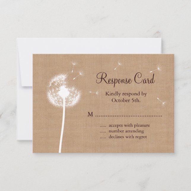 Dandelion on Burlap RSVP (Front)