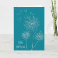 Dandelion on colour modern floral birthday