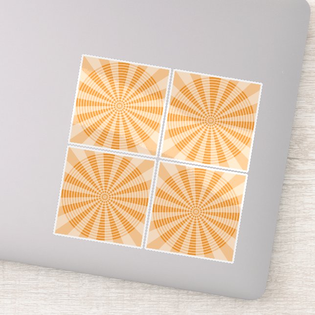 Dandelion, Orange Spiral, Boho Abstract Art (Detail)