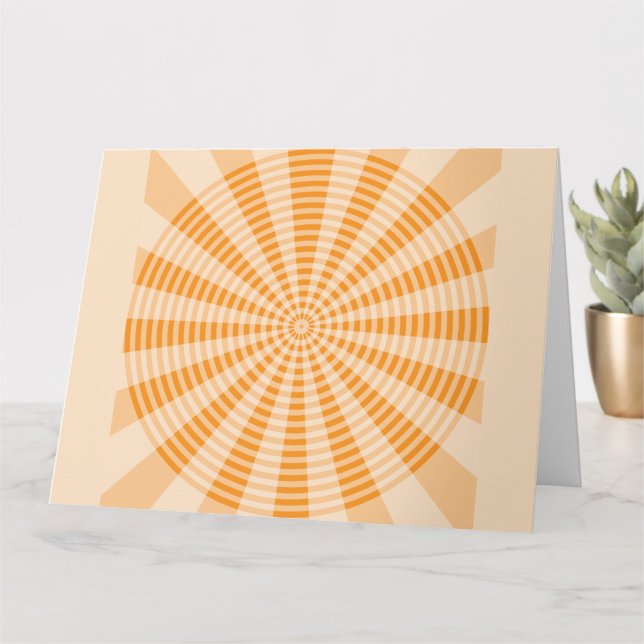 Dandelion, Orange Spiral, Boho Abstract Art Card (Small Plant)