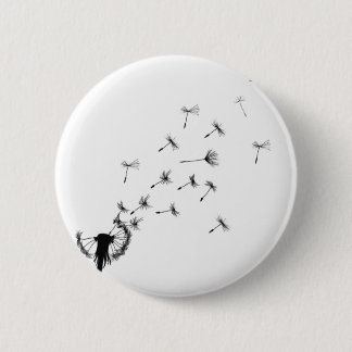 Dandelion puff in the wind 2 inch round button