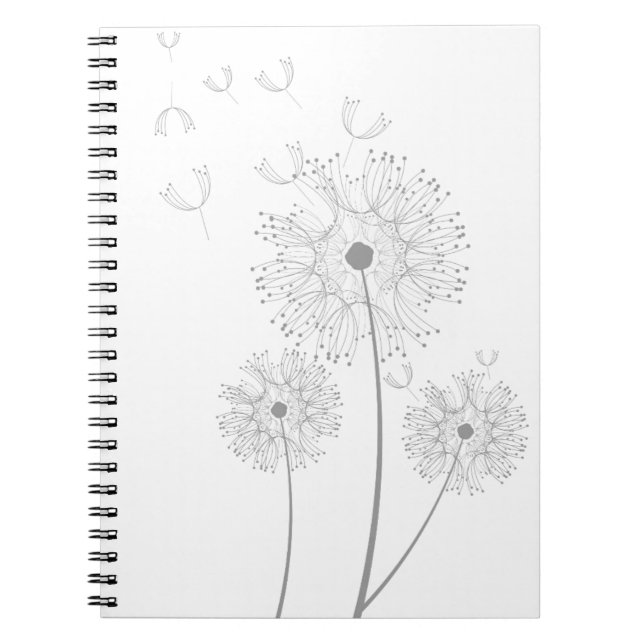 Dandelion pure modern flower art notebook (Front)