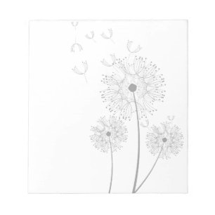 Dandelion pure modern flower art notepad