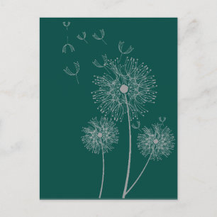 Dandelion pure modern flower art postcard