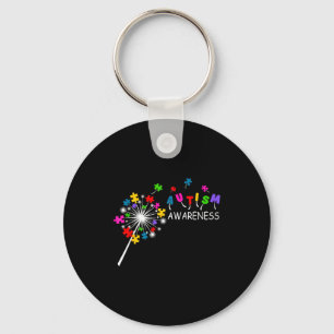 Dandelion puzzle piece autism awareness kids men keychain