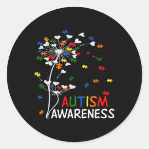 Dandelion Puzzle Piece Cool Autism Awareness Gift  Classic Round Sticker