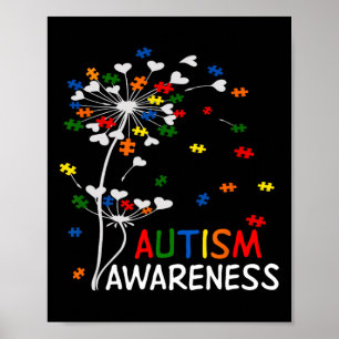 Dandelion Puzzle Piece Cool Autism Awareness Gift  Poster